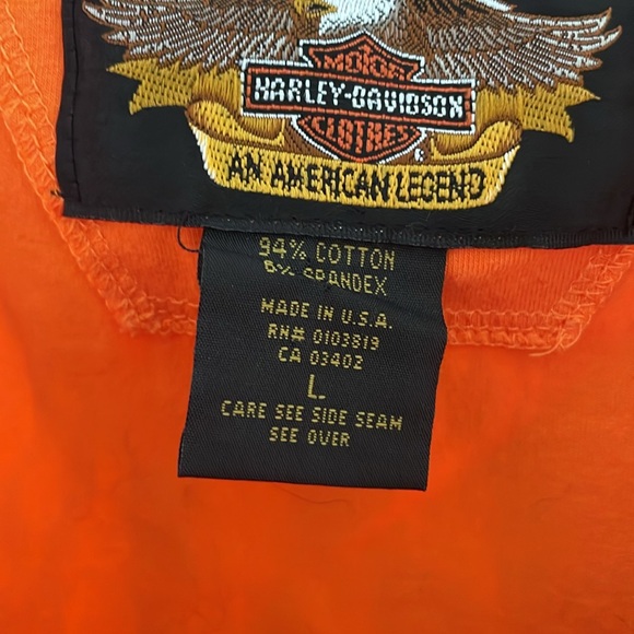 Harley/Davidson orange tanktop Large - Picture 2 of 7